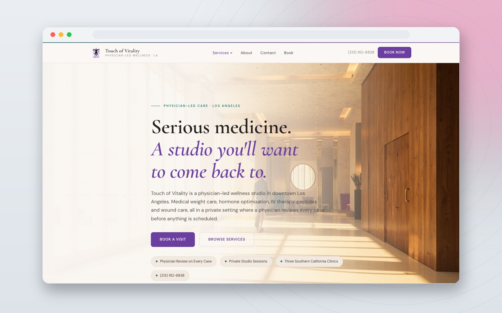 Example website in a browser