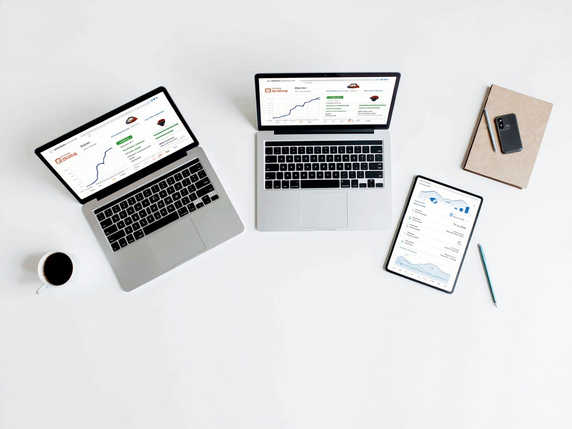 Multi-channel digital marketing analytics dashboards tracking growing brand performance