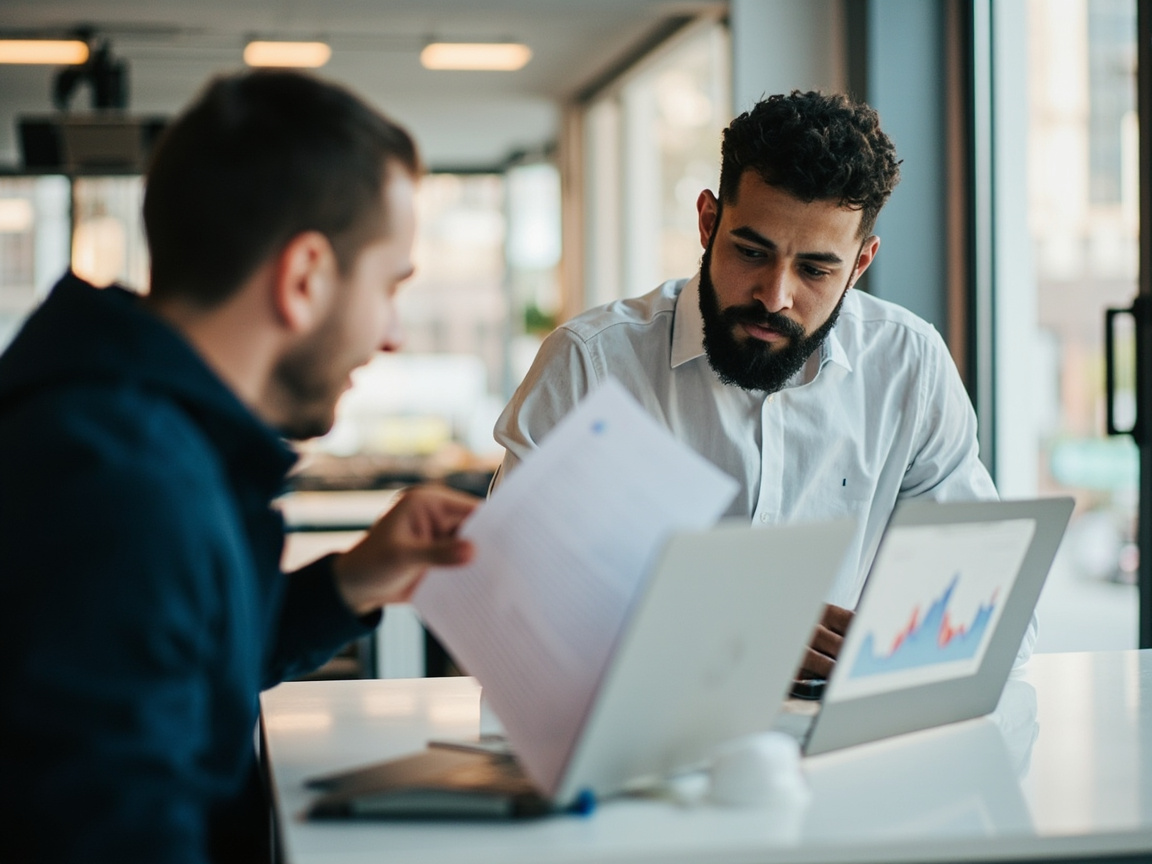 Business owner evaluating a digital marketing agency proposal before signing