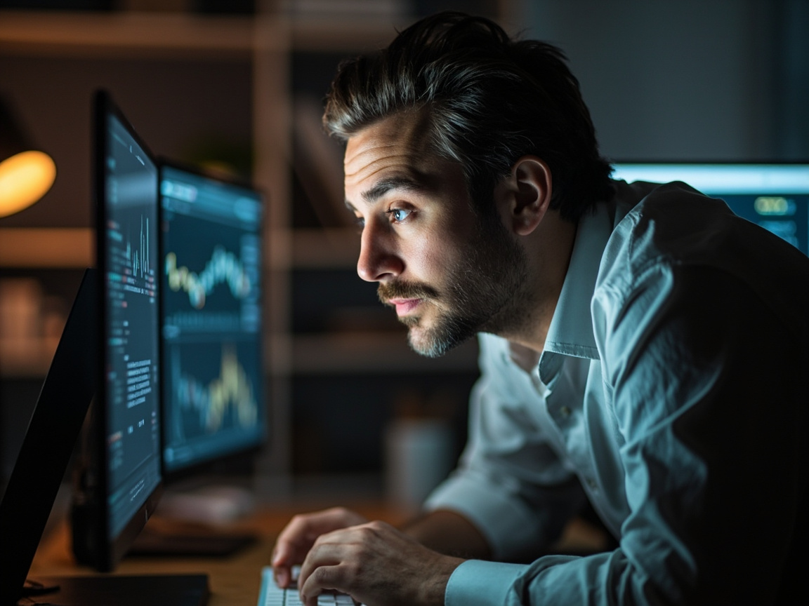 Business owner closely reviewing SEO performance data to identify red flags in results