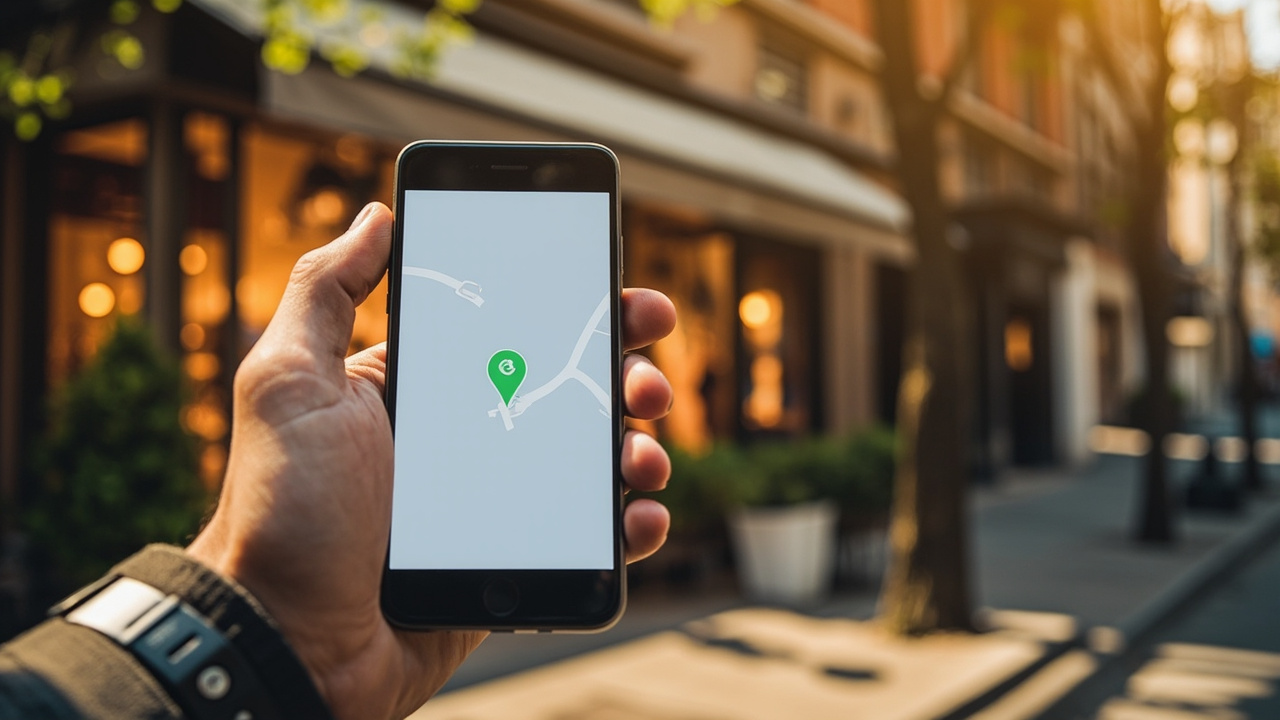 Small local business storefront highlighted in Google Maps search results, representing local business SEO visibility