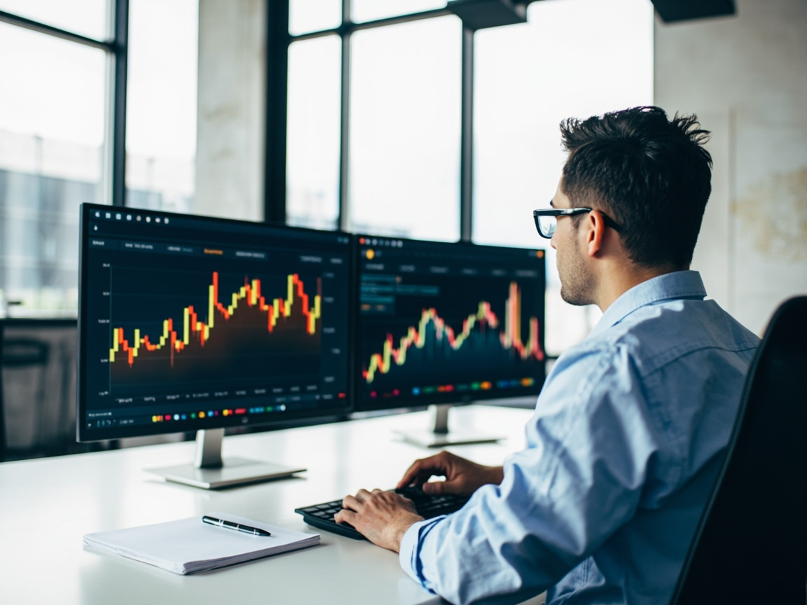 SEO professional analyzing local business visibility metrics on an analytics dashboard