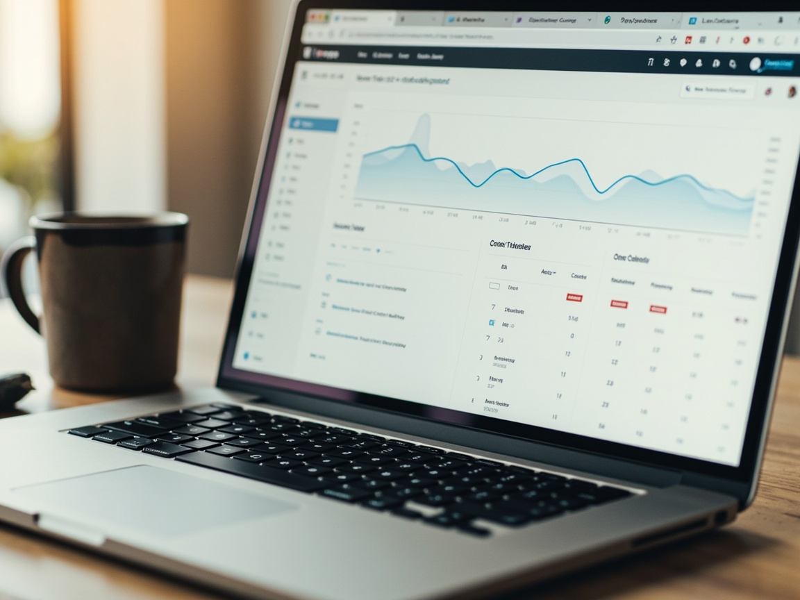 SEO analytics dashboard and content calendar used by a digital agency for outsourced content writing