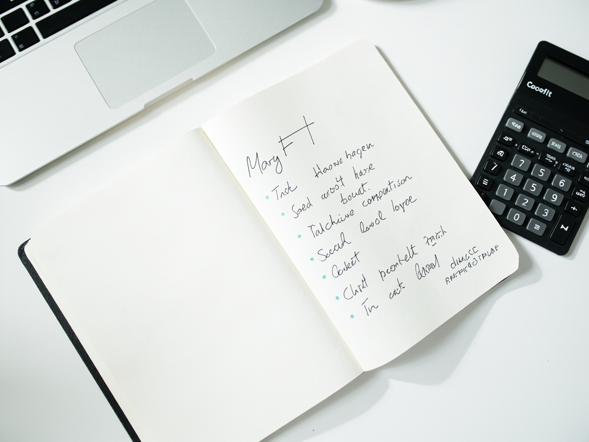 Notebook and calculator used to compare professional website costs without agency pricing