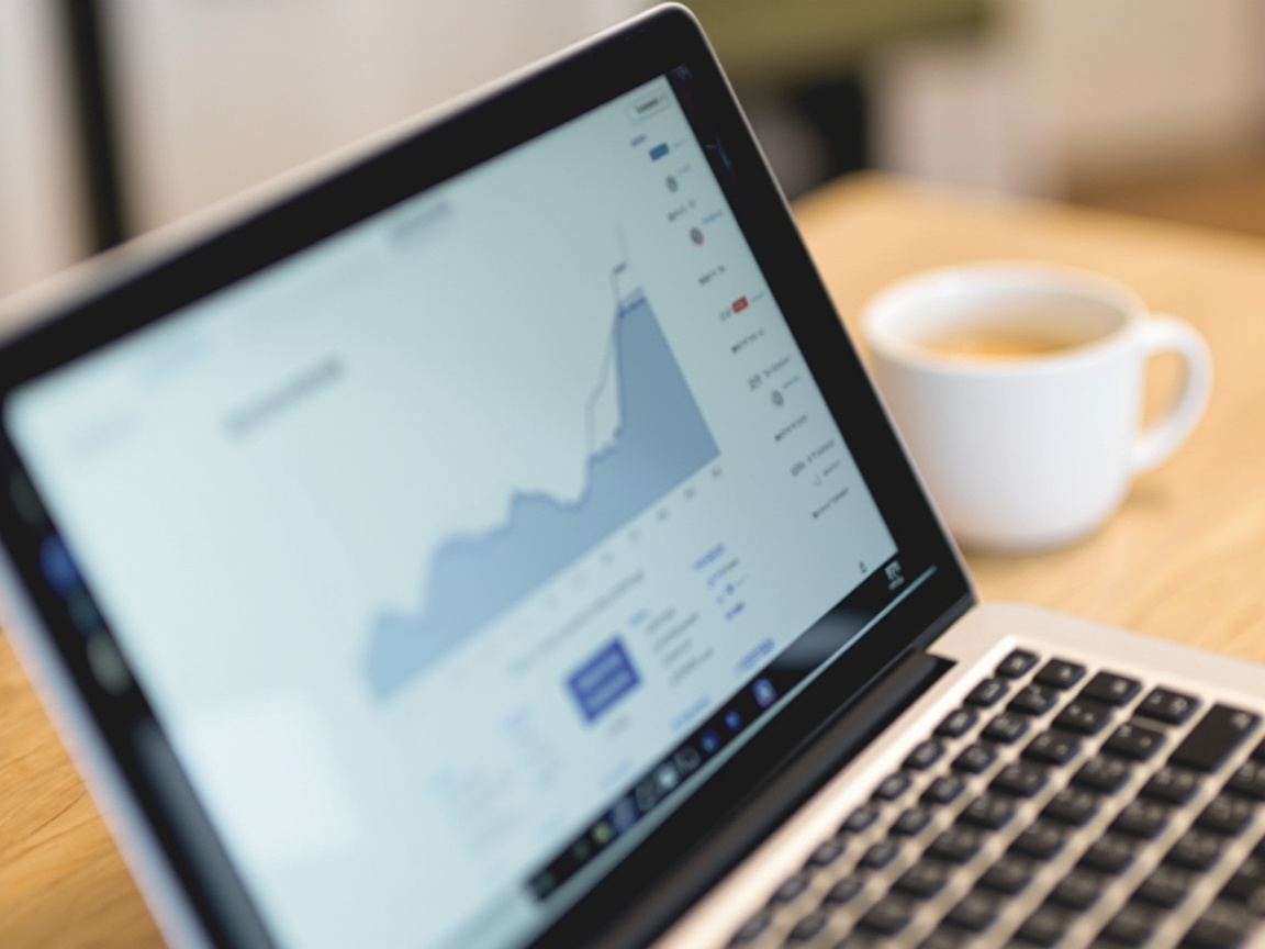 Laptop showing organic traffic SEO results timeline growing over six months