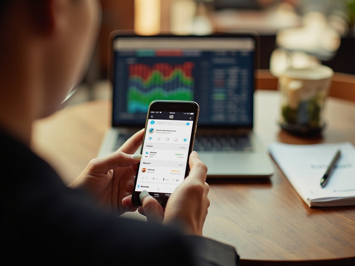 Marketer reviewing social media conversion data on a phone to calculate ROI for their business