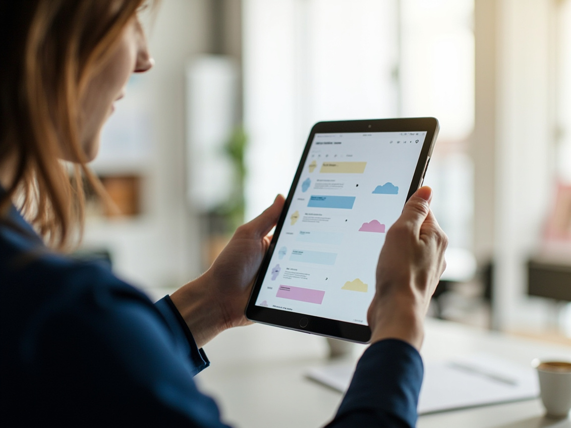Web professional reviewing a website maintenance checklist on a tablet