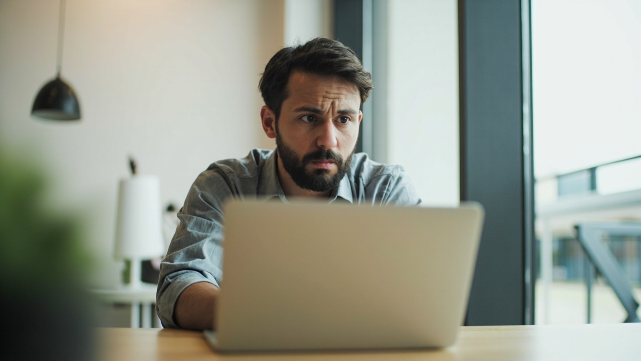 Business owner frustrated at laptop — website costing customers without realising it